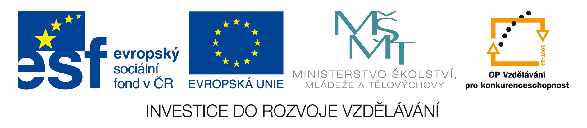 Evropský sociální fond v ČR |  Operační program Vzdělávání pro konkurenceschopnost - www.esfcr.cz